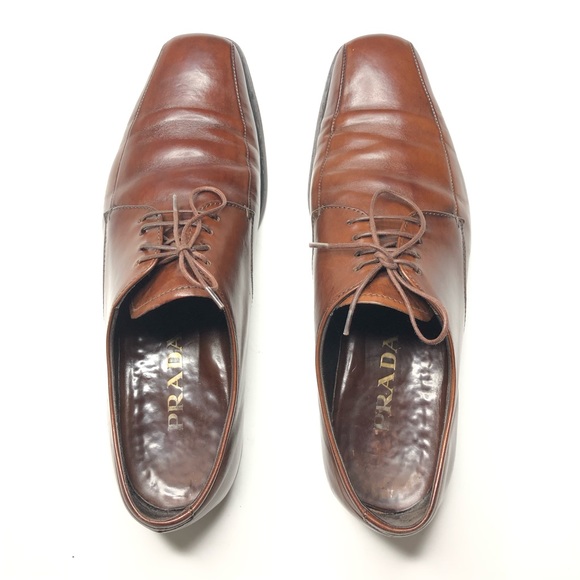 Prada Oxford Derby Lace Up Leather Dress Shoes main image 4